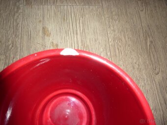 3x vánoční červený keramický obal na květináč - 8