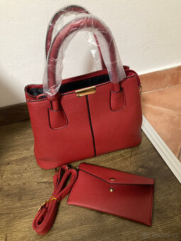 černá kabelka + kapsička NOVÉ, červená černá - 8