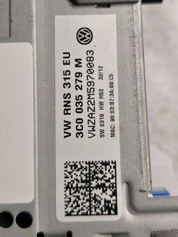 VW RNS315 BT DAB autorádio navigace 3C0035279M - 8
