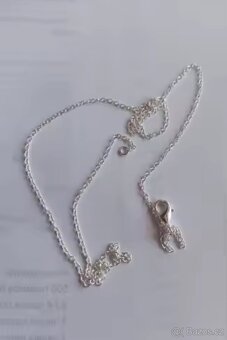 Nový dámský stříbrný náhrdelník 925 délka 45 cm s očky tenký - 8