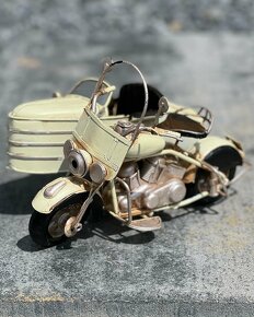Plechový model - Motocykl se sajdkárou dárek pro muže - 8