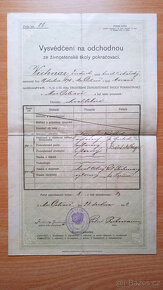 STARÁ ŠKOLNÍ VYSVĚDČENÍ 1902-1936 - 8