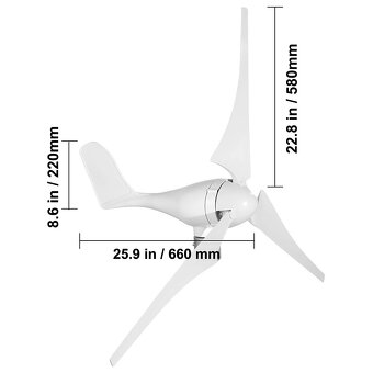 Větrný generátor 400 W, 12 V - 8