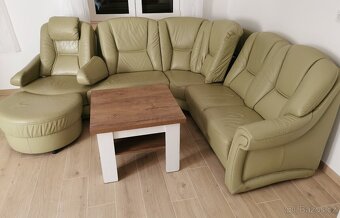 Kožená rohová sedací souprava, zn. HIMOLLA - 8