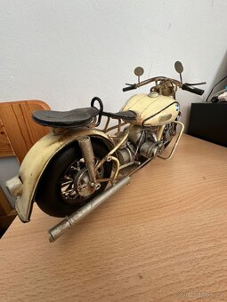 Kovový retro model motorka - 8