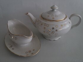 Jídelní servis retro velký zlacený - 8
