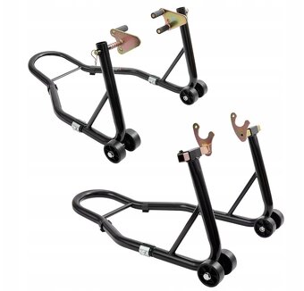 Sada zvedáků na moto, set stojanů přední + zadní. Nové - 8