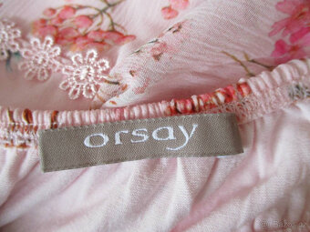 Dlouhé květované šaty růžové carmen Orsay S 36 - 8