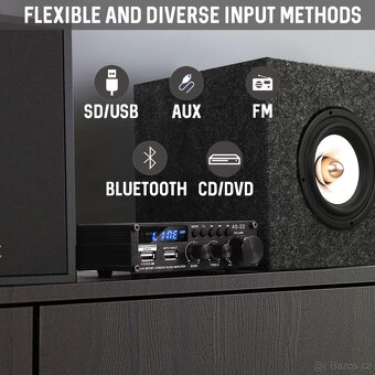 HIFI zesilovač AS-22  včetně DO a zdroje Mp3,BT,FM,Aux - 8