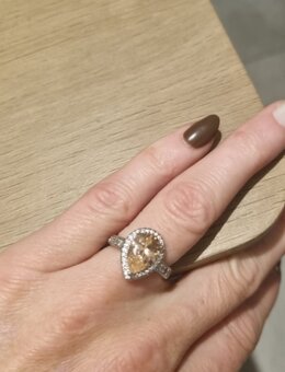 Nový dámský stříbrný prsten 925 slza slzicka růžový kámen - 8