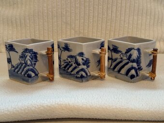 Stará čínská čajová souprava- modrobílé barvy. - 8