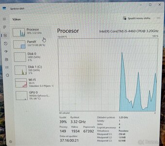Herní PC - i5 4460, SSD+HDD, GTX 960, 8gb, win 11, wifi - 8