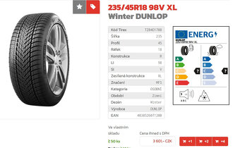 4KS zimní pneu DUNLOP WINTERSPORT 235/45 R18 - 8