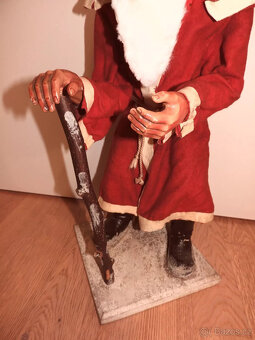 Starožitná kývačka na hlavu Santa Clause +67 cm+ kolem roku - 8