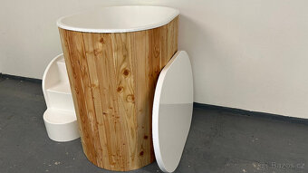 Ochlazovací káď s víkem ,schůdky k sauně - 8