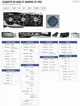 RX 6600XT 8GB Gigabyte Gaming OC PRO - 8