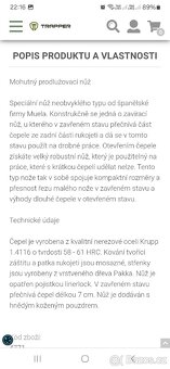 Nůž Muela velký zavirak NOVÝ - 8