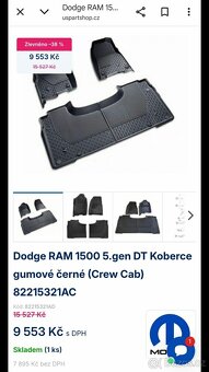 DODGE RAM - ČERNÉ GUMOVÉ KOBERCE MOPAR - 8
