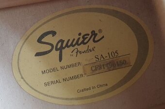 Akustická kytara - FENDER SQUIER SA105 Natural - NOVÁ - 8