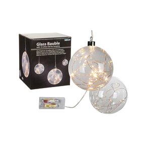 Vánoční koule skleněná 10LED (3x) - 8