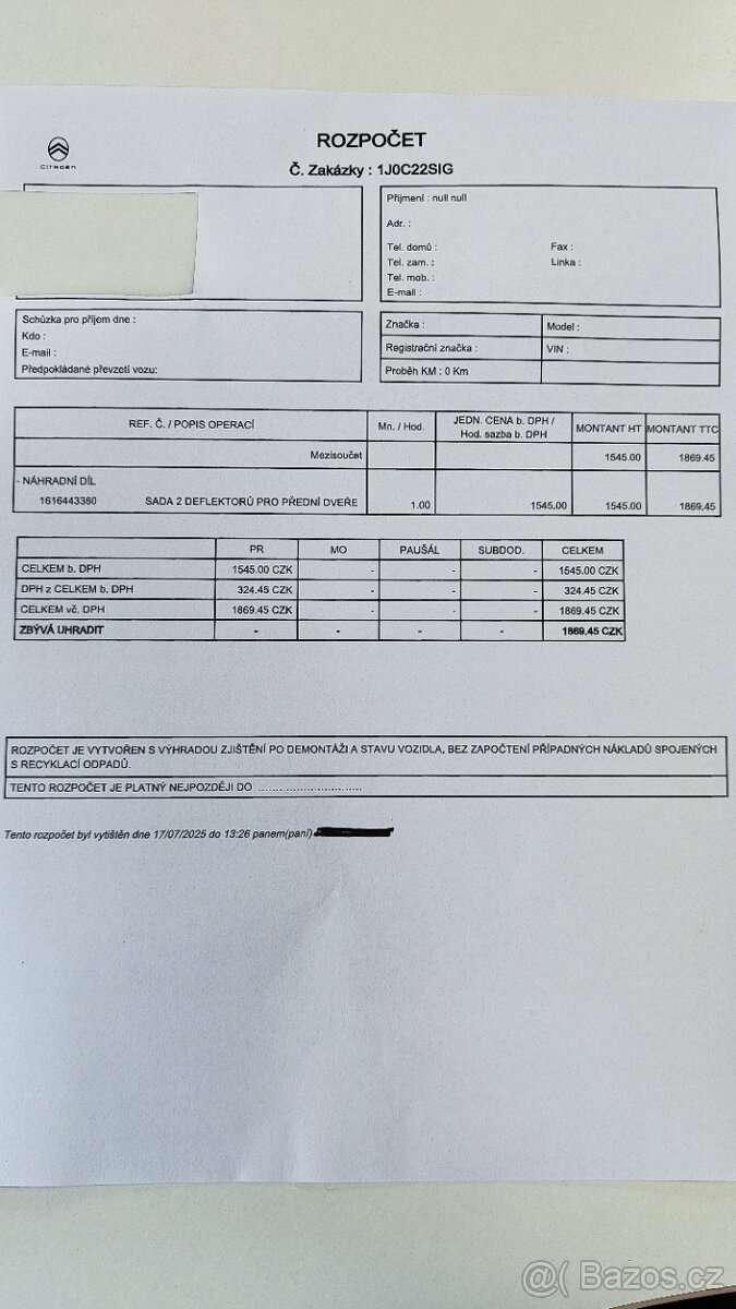 ofuky-deflektory oken Citoen C5 Aircross, Peugeot 3008,5008 - 9