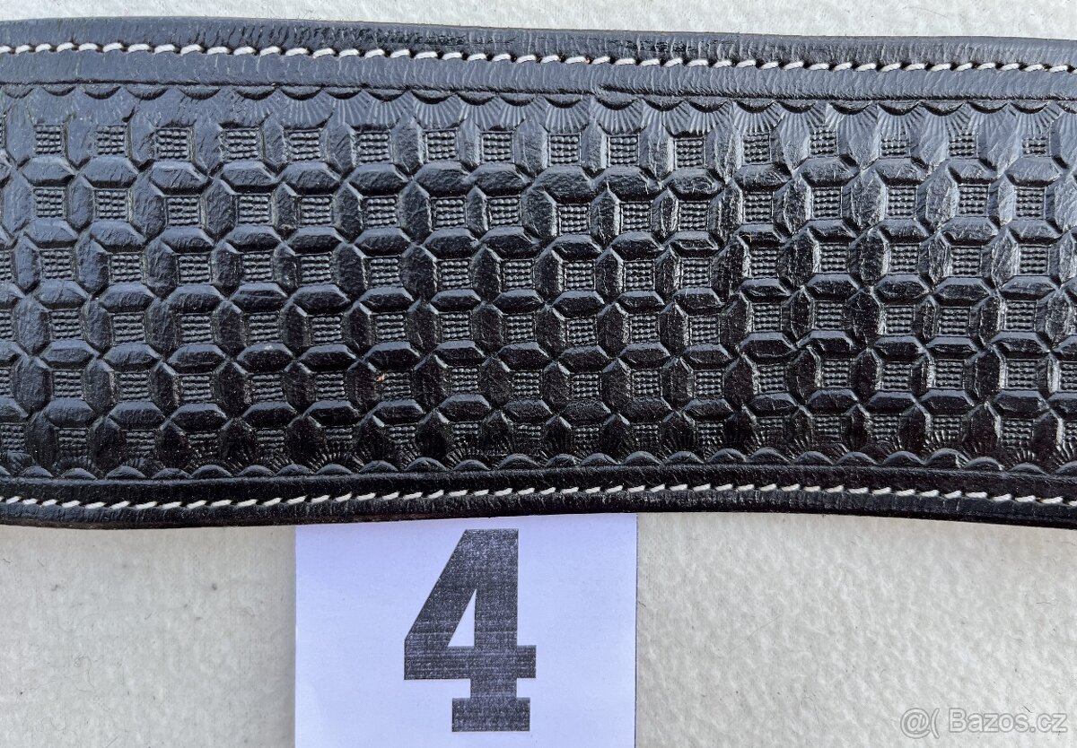 Westernový podbřišník kožený s propojovacím řemínkem MIX - 9