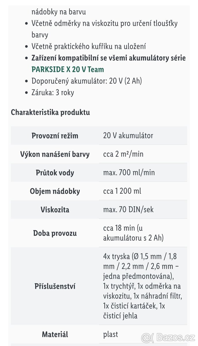 Aku stříkací pistol parkside set - 9