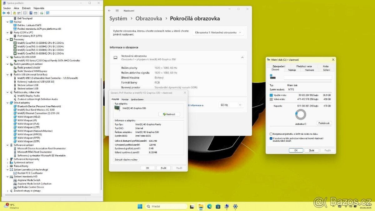 DELL LATITUDE E5470 /i5-6300HQ/16GB/SSD512GB/WIN11/ZÁRUKA - 9