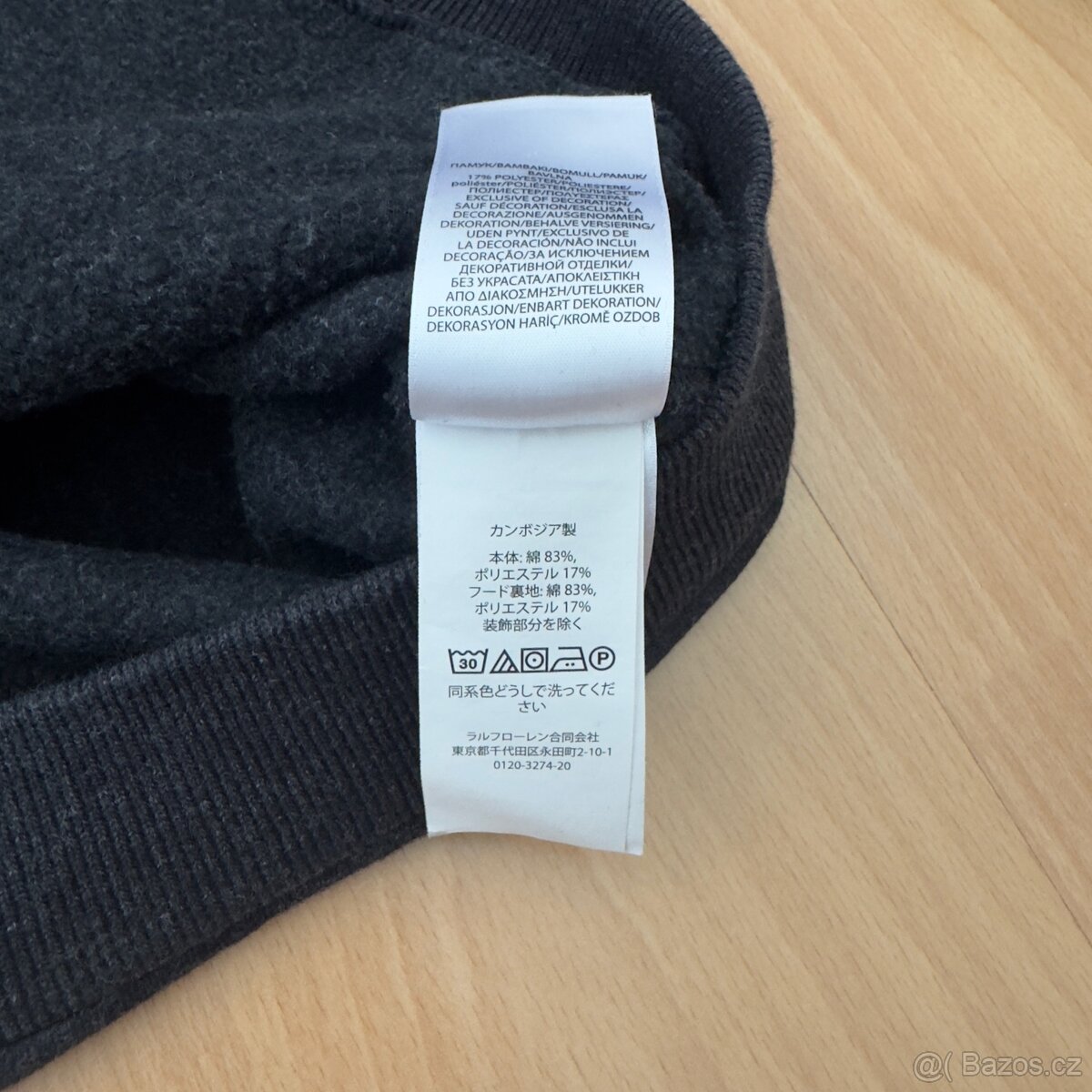 Ralph Lauren Polo černošedá mikina s kapucí | vel. M - 9