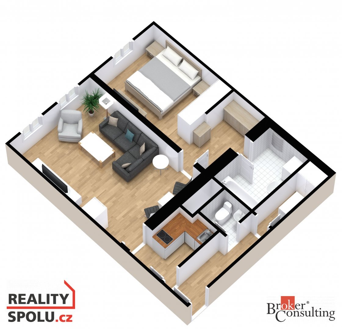 Prodej, byty/2+kk, 50 m2, Anenské náměstí 666/3, 46601 Jablo - 9