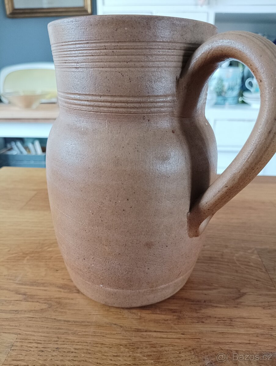 KAMENINOVÝ DŽBÁN GRES DU BERRY RUČNĚ VYROBENÝ - FRANCIE - 9