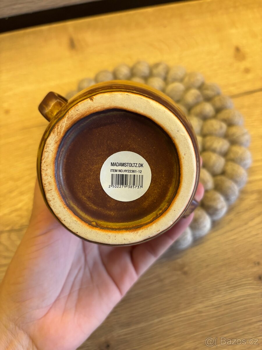 Kameninový obal na květináč Mustard/Brown 7,5 cm - 9