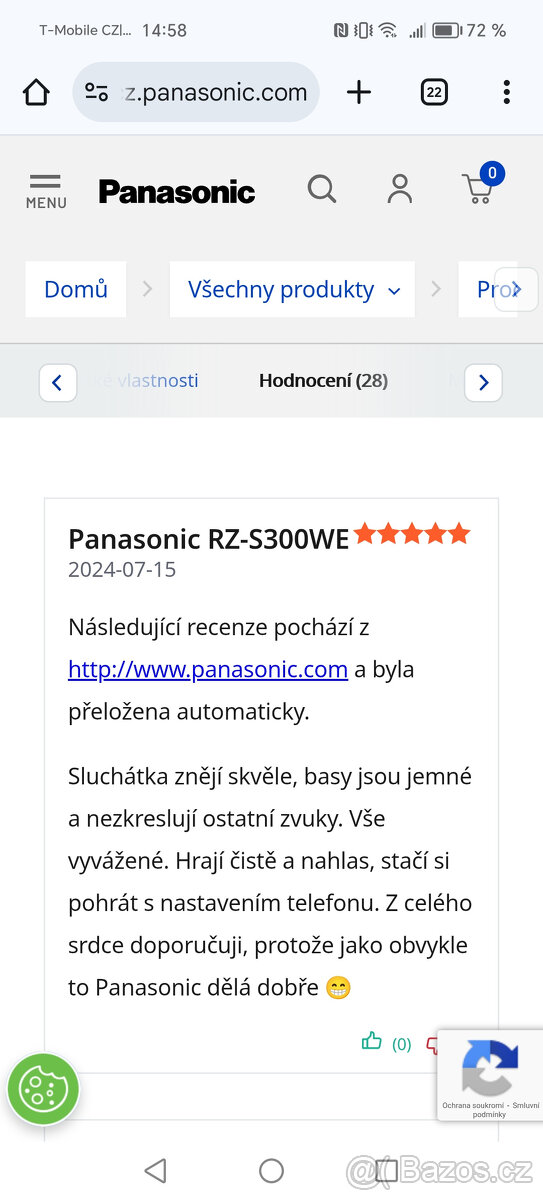 Panasonic RZ-S300W, Bluetooth sluchátka - 9
