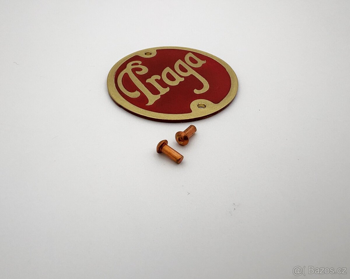 Znak Praga 45 mm – mosazný středový znak - 9