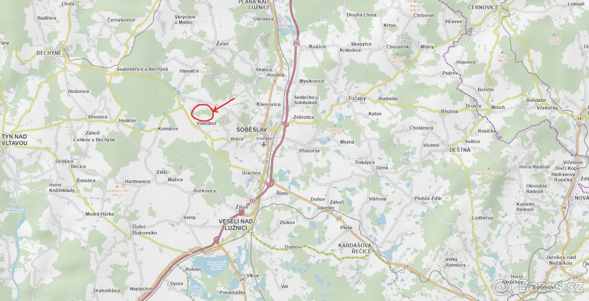 Prodám lesní pozemky v k.ú. Vlastiboř u Soběslavi - 9