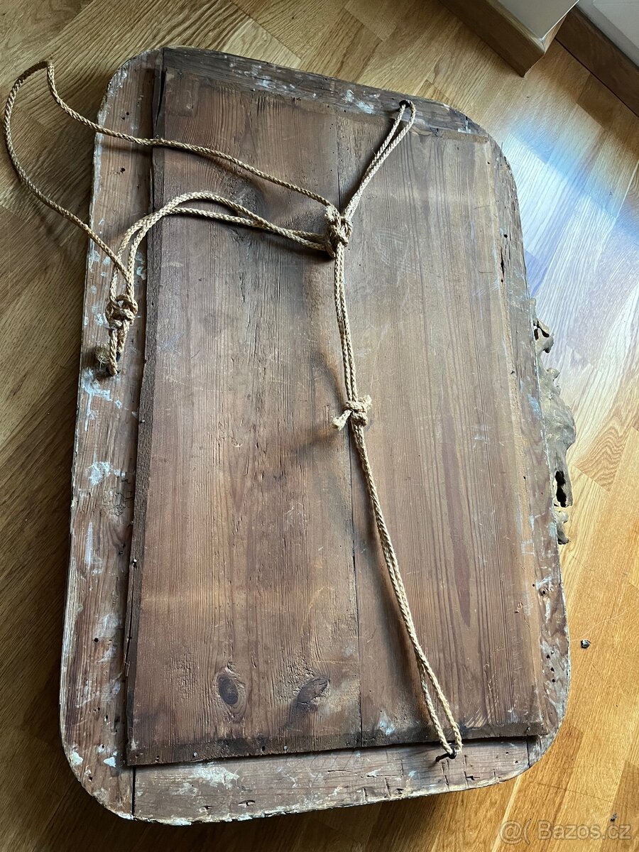 Starožitné dřevěné zrcadlo - 9
