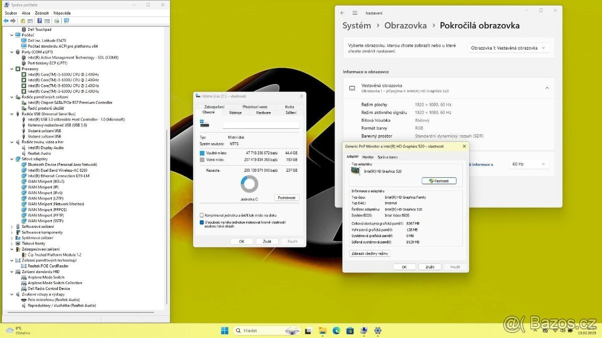DELL LATITUDE E5470 /i5-6300/16GB/SSD256GB/WIN11/ZÁRUKA - 9