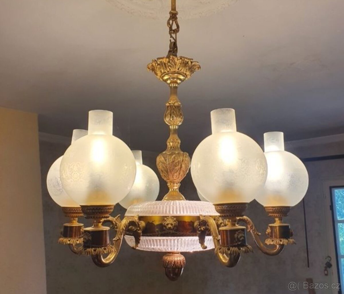 Starožitný secesní lustr Art Nouveau - 9