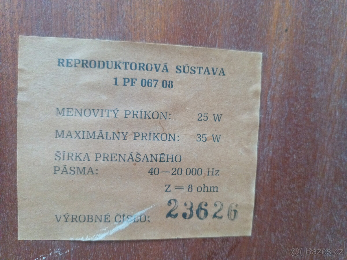 Reproduktory Tesla 1PF 067 08 - 9