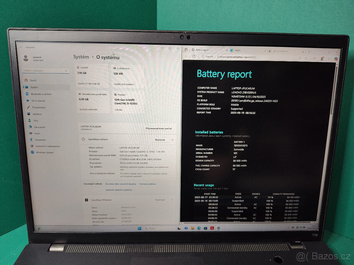 Lenovo Thinkpad t16 g1 i5-1250p 32/512GB√FHD√1r.z.√DPH - 9