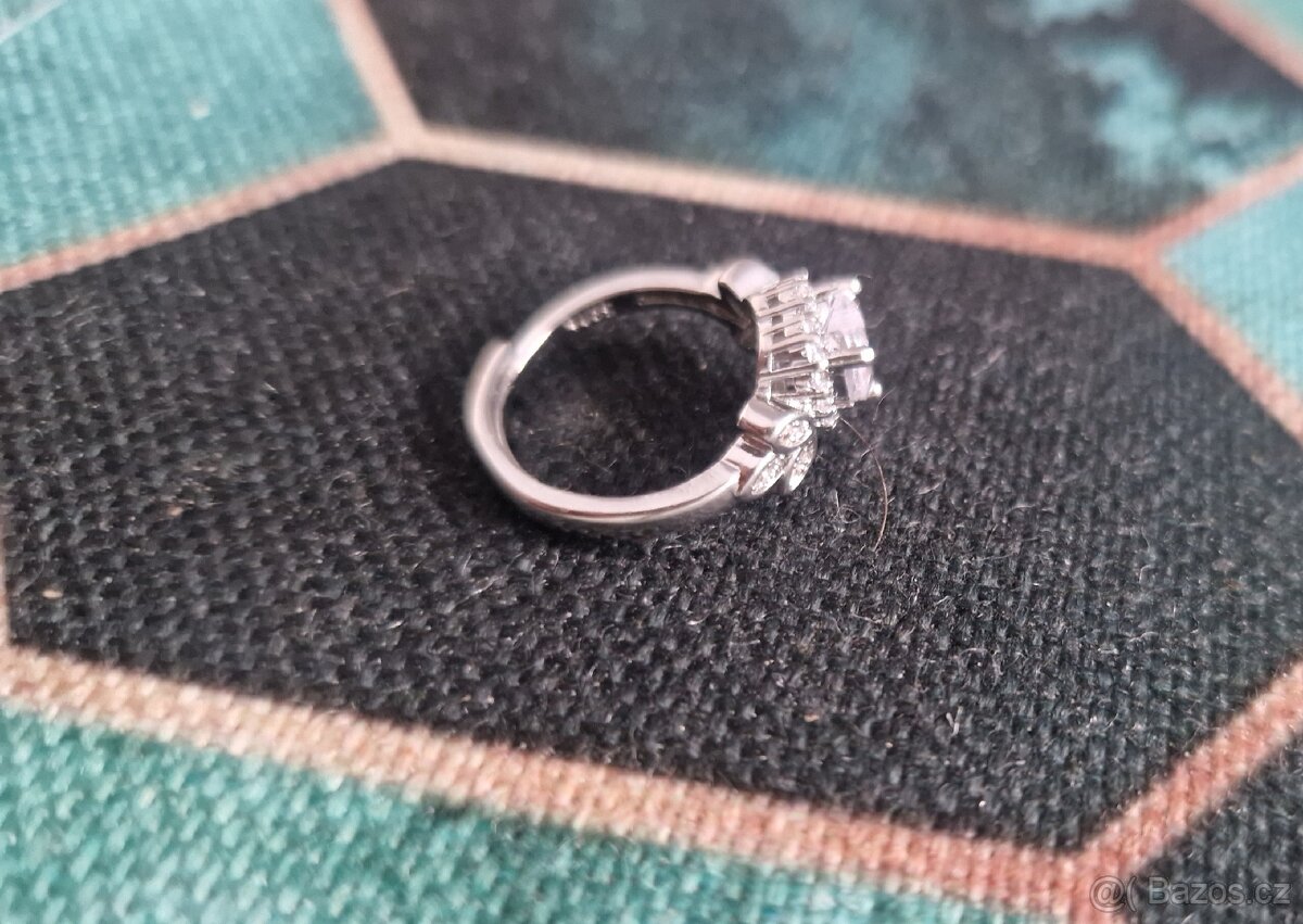 Nový dámský stříbrný prsten prstýnek 925 vel 54 srdce - 9
