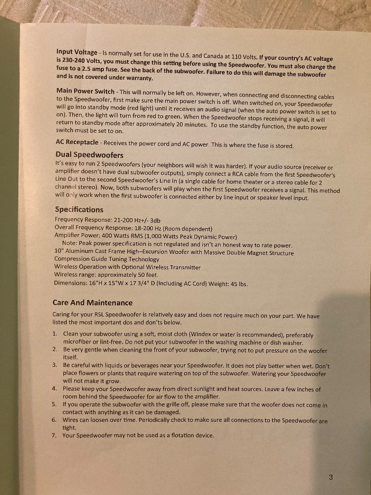 RSL 10S MKII subwoofer - 9