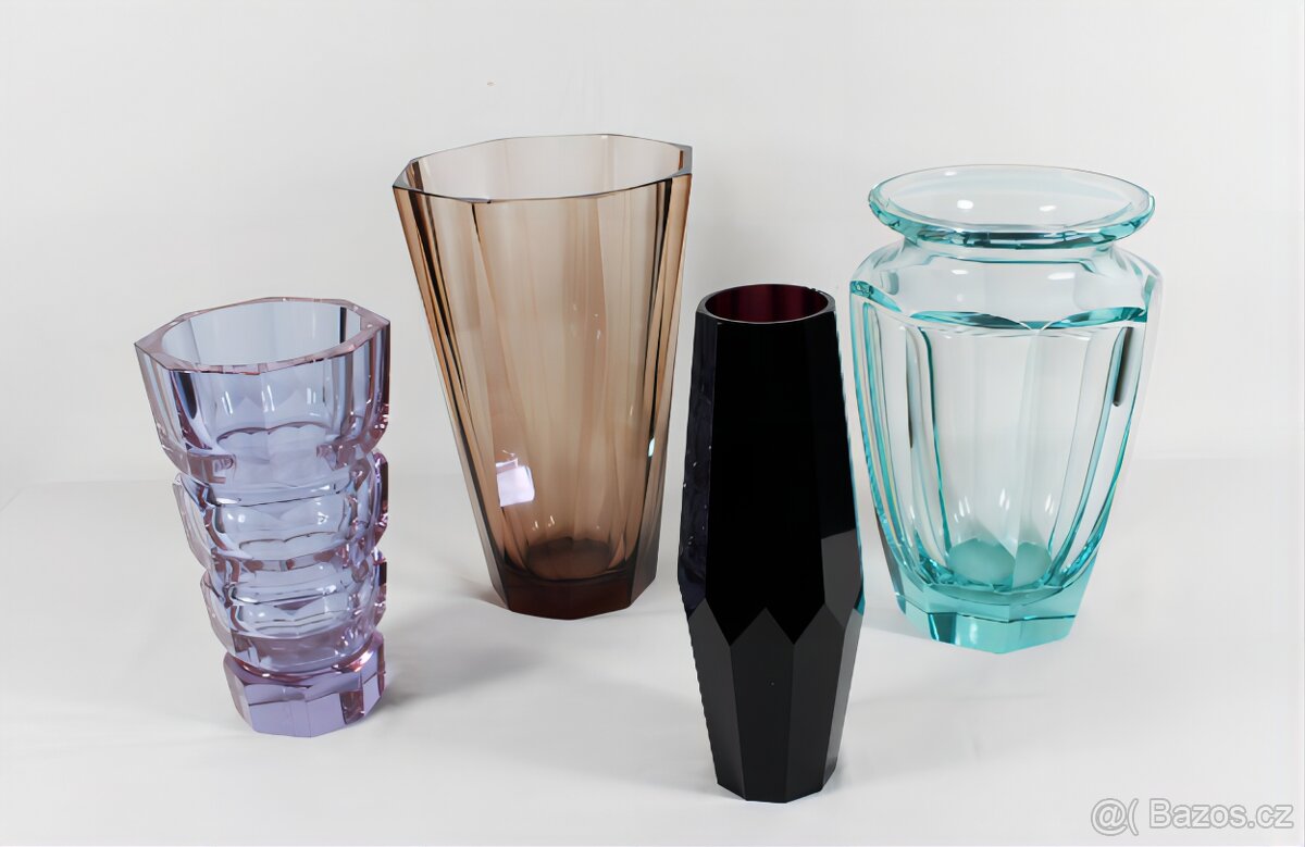 art deco váza Moser 4 - 9