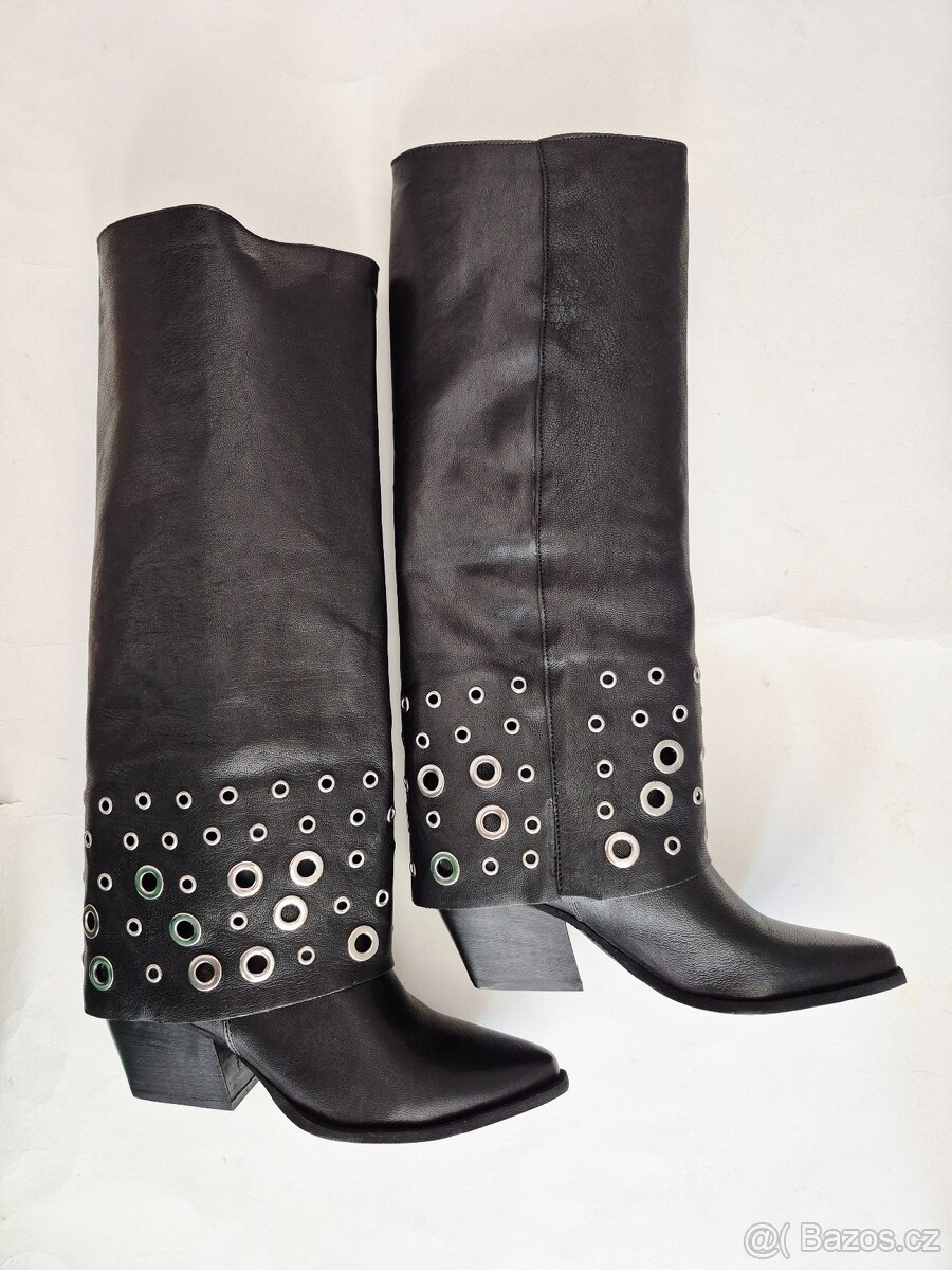 Nové dámské kožené vysoké kozačky, velikost 38 a 39 - 9