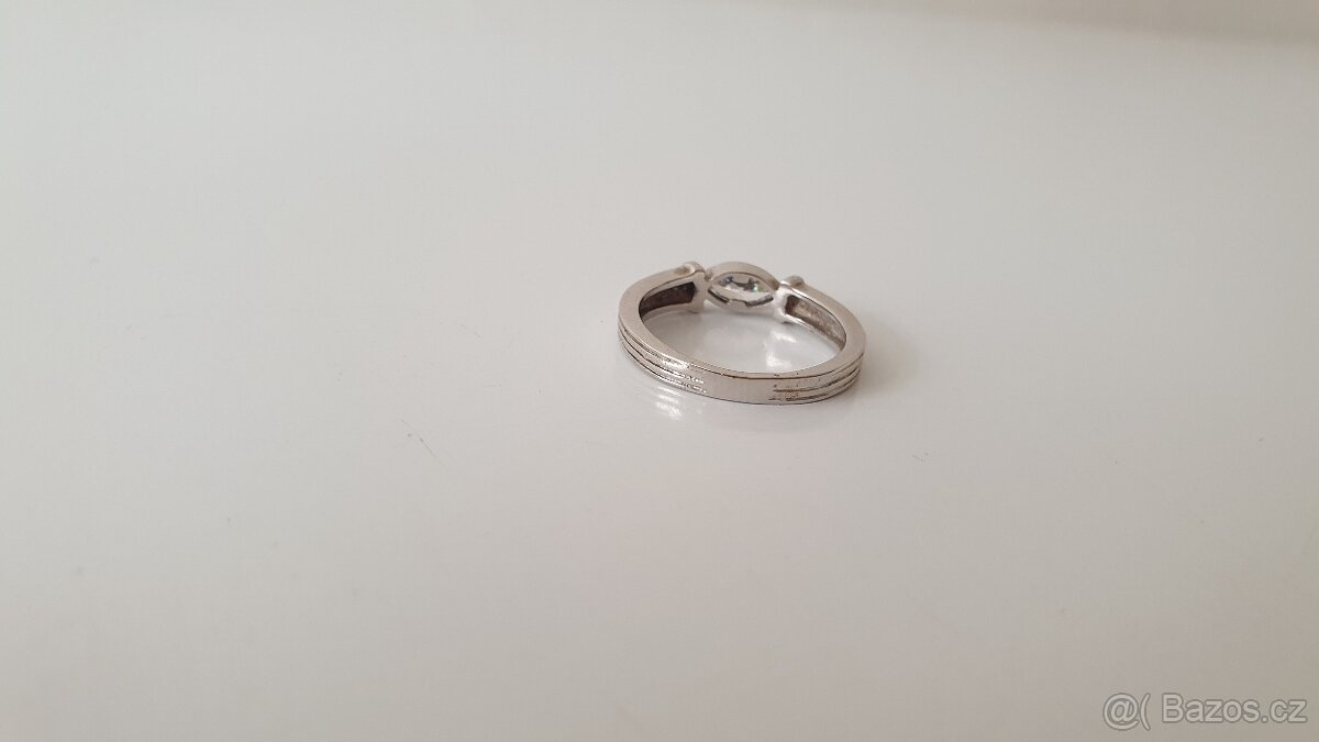 Zajímavý prsten bílé zlato vel. 53 - 9
