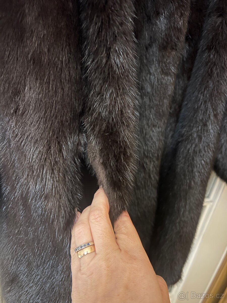 Kožich celokožený norkový kožich, černý diamant - 9
