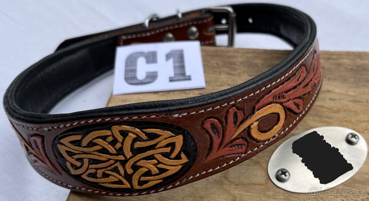 Kožený psí obojek MIX SLEVA - 9