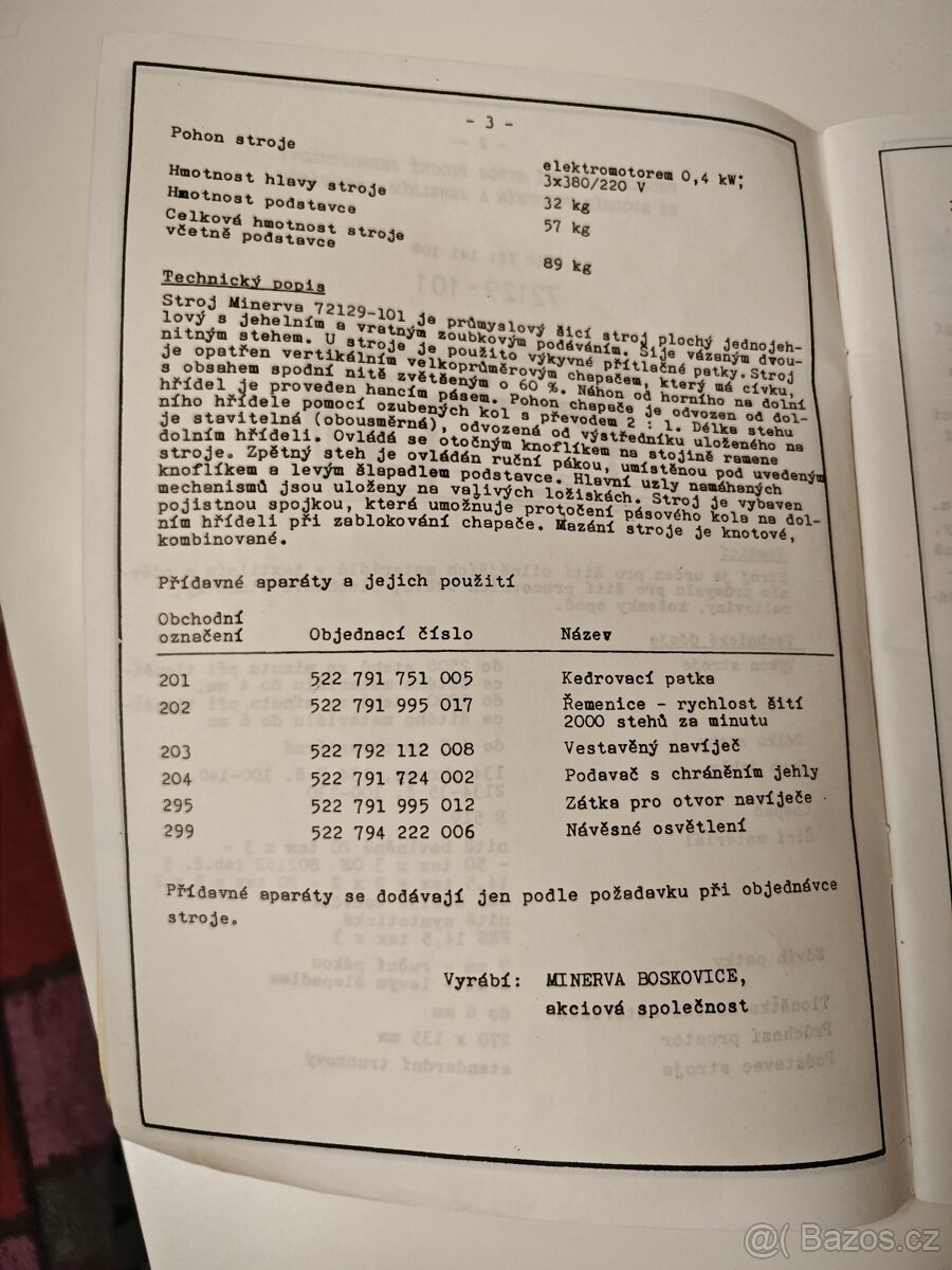 Šicí stroj Minerva 72129-101 - 9