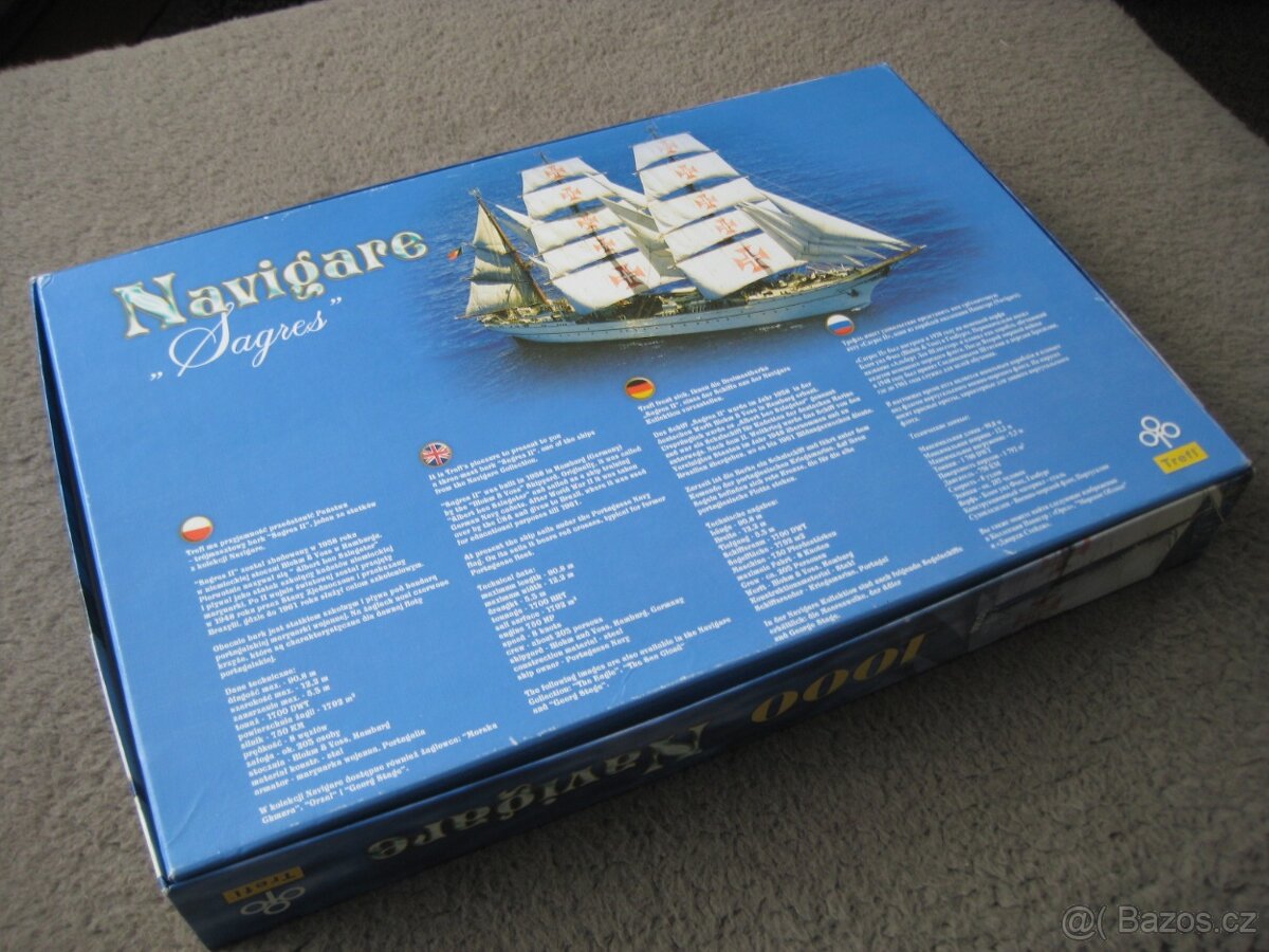 Puzzle, Plachetnice Sagres, 1000 dílků, 68x48 cm - 9