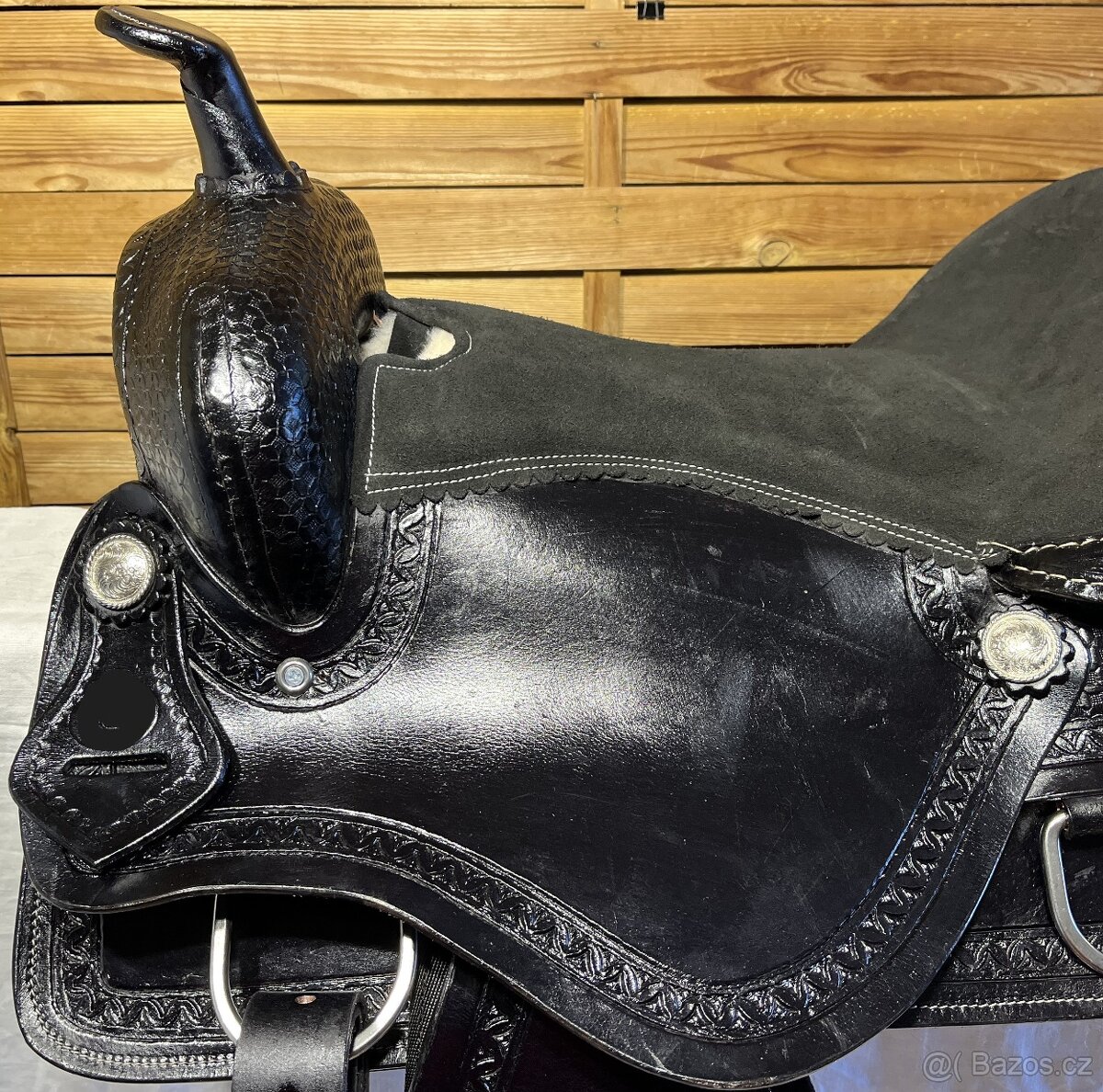 Westernové sedlo 9) černé Basket s úzkou bordurou - 9
